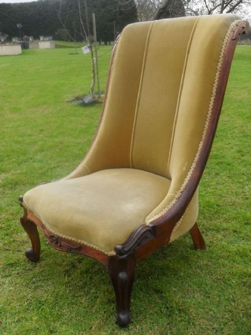 Victorian Showood Rosewood Upholstered Nursing Chair