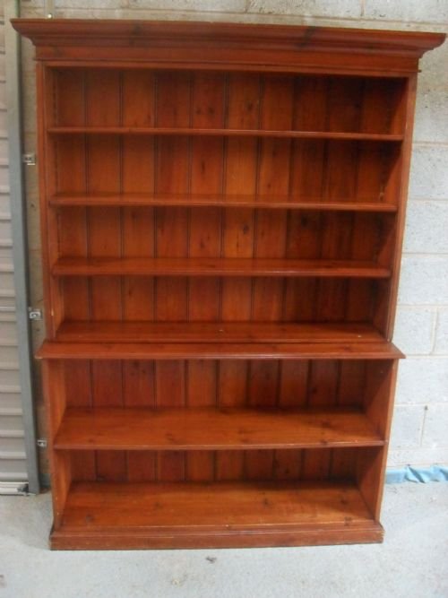 Victorian Pine Adjustable Shelves Open Bookcase