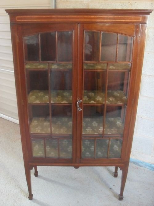 Edwardian Mahogany and Inlaid Display Cabinet