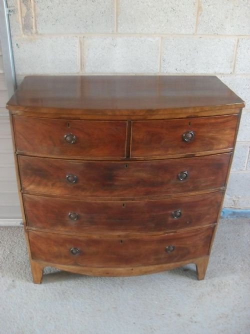 Georgian Mahogany Bow Front Chest of Drawers