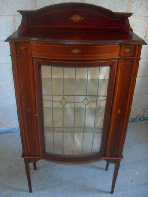 Edwardian Mahogany and Line Inlaid Display Cabinet
