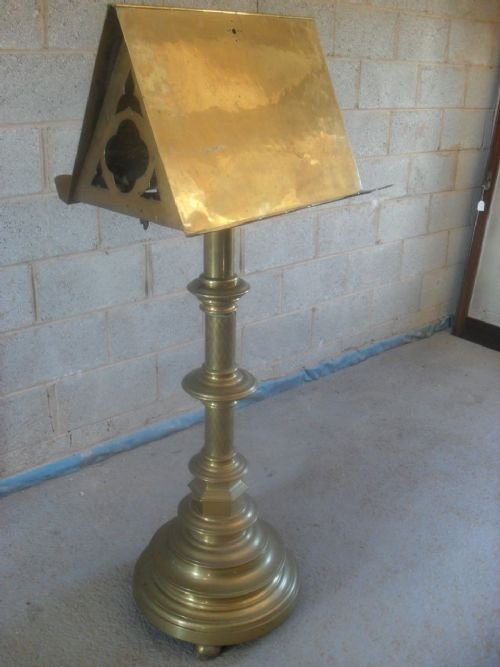 Victorian Brass Lectern on Ball Feet