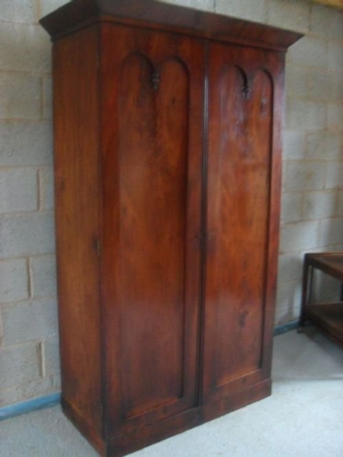 Victorian Flame Mahogany Double Door Wardrobe