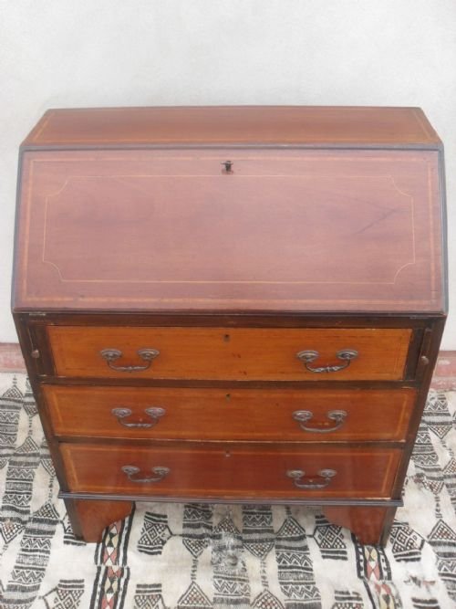 Edwardian Mahogany and Inlaid Bureau