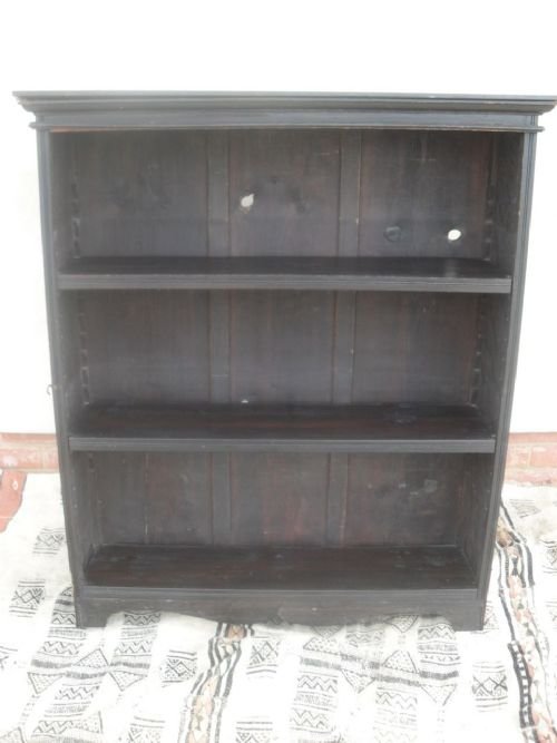Edwardian Oak Adjustable Open Fronted Bookcase