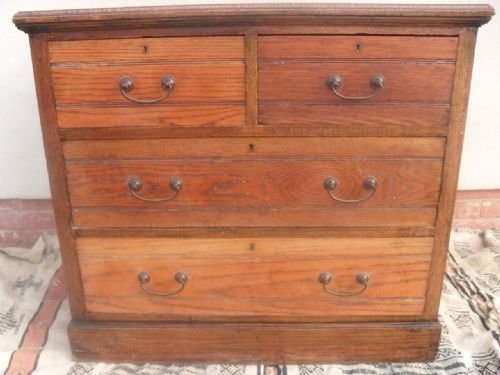 Edwardian Oak 2 Over 2 Chest of Drawers