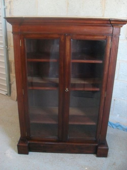 Edwardian Mahogany Glazed Bookcase/cabinet