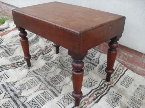 Victorian Mahogany Table Foot/baby Bath on Turned Legs
