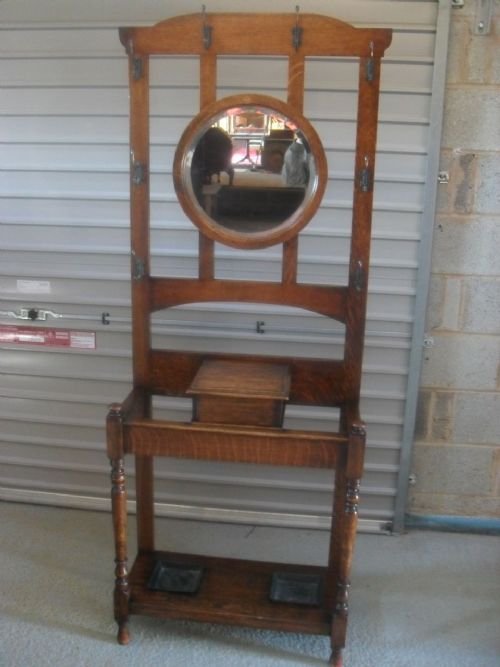 Oak Frame Hall Hat/coat and Stick Stand