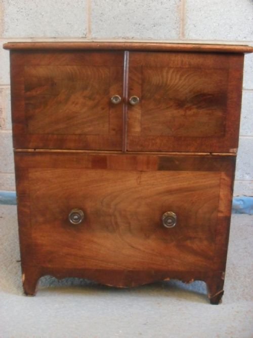 19th Century Walnut & Mahogany Crossbanded Wine Cabinet