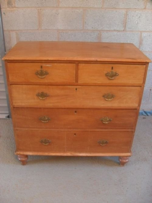 Victorian Pine Chest of 2 Over 3 Drawers