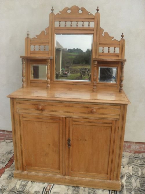 19th Cent Satinwood Mirror Backed Chiffonier/sideboard