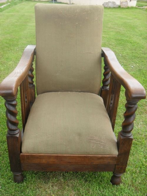 Late 19th Century Oak Adjustable Armchair