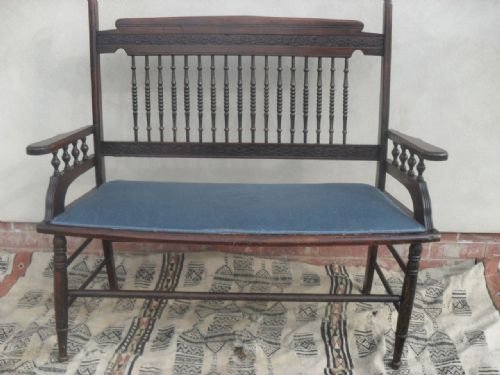 Edwardian Beechwood 2 Seater Settee