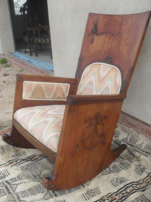 Unusual 19th Century Mahogany Rocking Chair