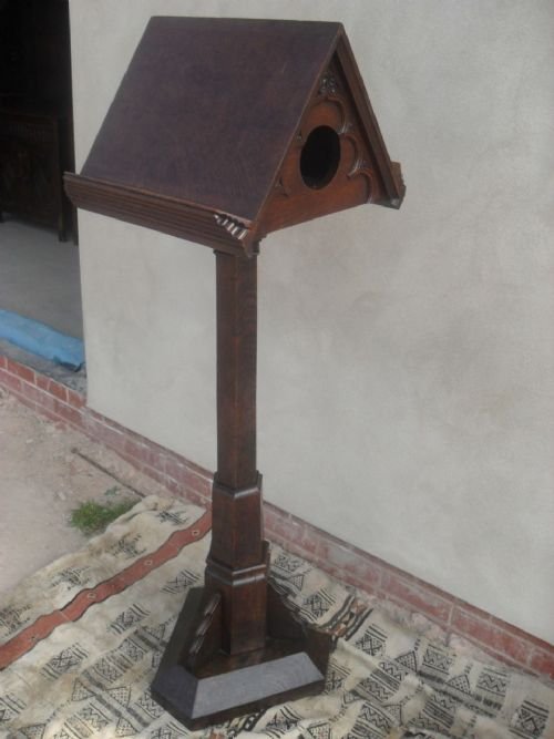 19th Century Gothic Carved Oak Revolving Top Lecturn