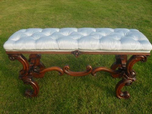 Victorian Carved Walnut Duet Dressing Stool