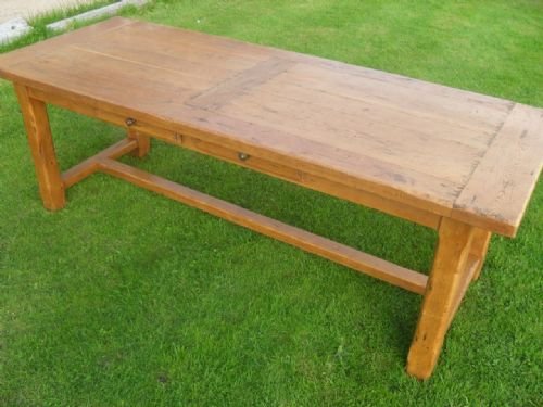 Sturdy Light Oak Farmhouse Refectory Dining Table