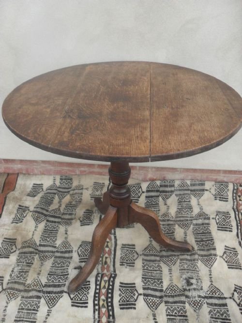 19th Century Oak Tilt Top Occasional/breakfast Table