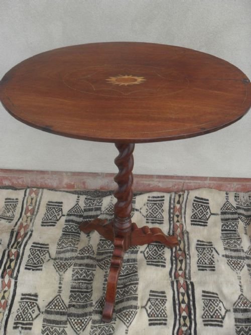 Victorian Mahogany and Inlaid Oval Occasional Table
