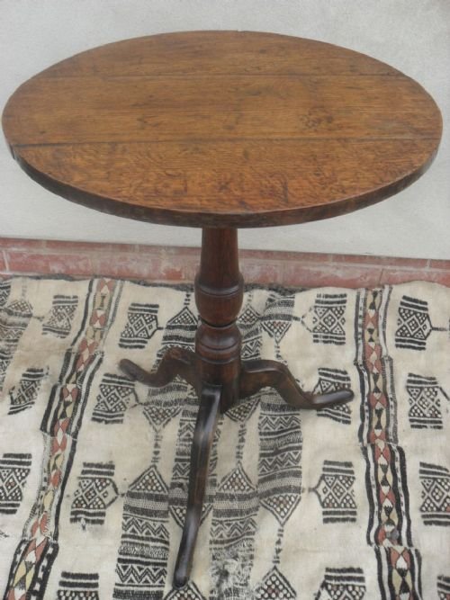 19th Century Oak Circular Wine/lamp Table