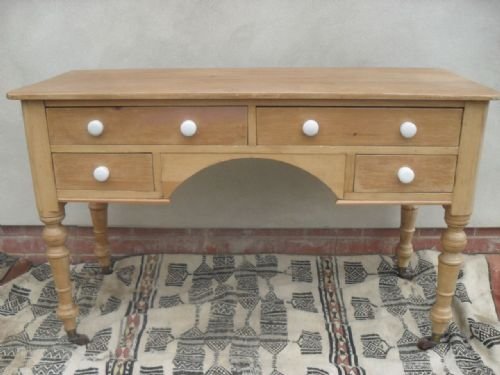Lovely Victorian Pine Writing Desk with Arched Kneehole