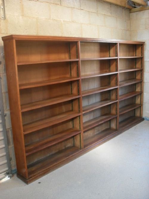 Large Oak Open Wall Standing Library Bookcase
