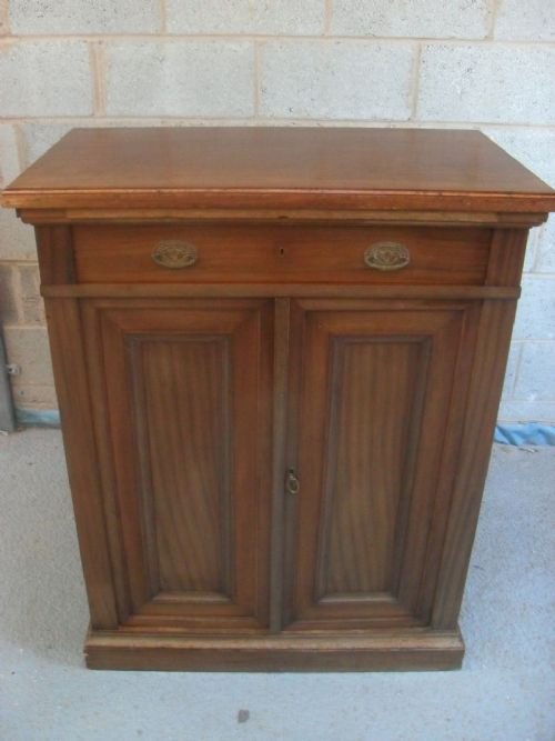 Edwardian Mahogany Side Cupboard/cabinet with Drawer
