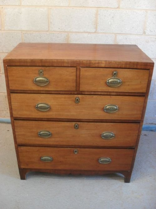 Georgian Regency Mahogany Chest of 2 Over 3 Drawers