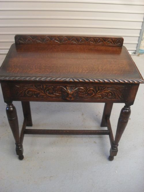 Victorian Carved Oak Hall/side Table