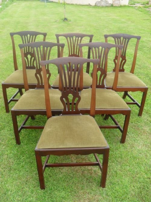 Lovely Set of Six Mahogany Georgian Style Dining Chairs