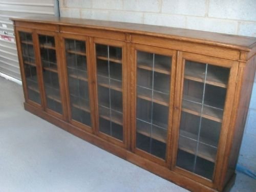 Edwardian Solid Oak 3 Part Library Bookcase
