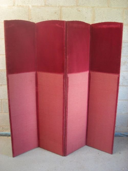 Victorian Upholstered Four Panel Folding Dressing Room Screen