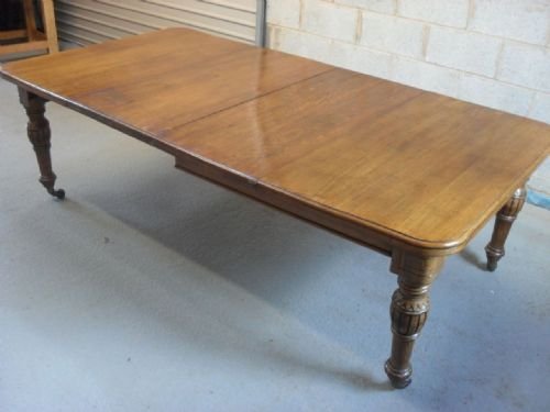 Victorian Golden Oak Wind Out Extending Dining Table