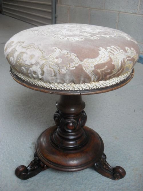 Victorian Rosewood Revolving Adjustable Piano Stool