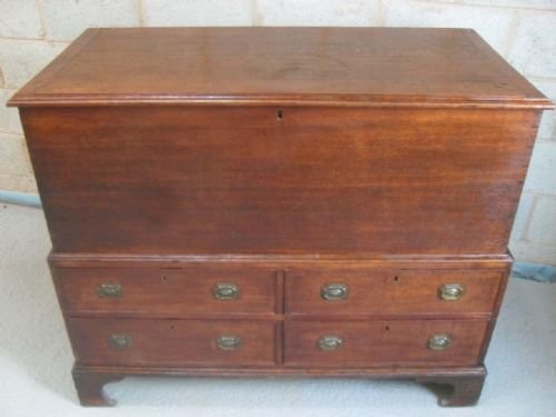 Georgian Oak 2 Part Mule Chest with Coffer Top