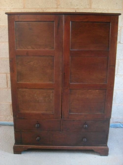 19th Century Panelled Oak Hall Cupboard/wardrobe