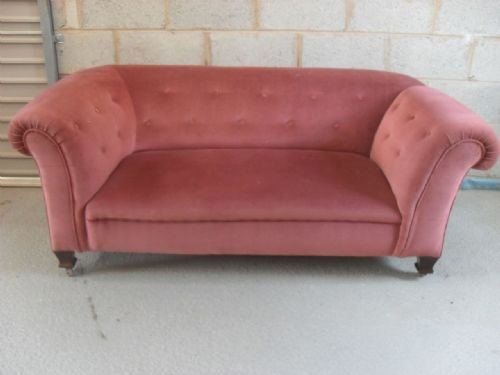 Late Victorian Sturdy Drop Arm Chesterfield Sofa