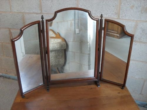 Mahogany Framed Triptych Dressing Table Mirror