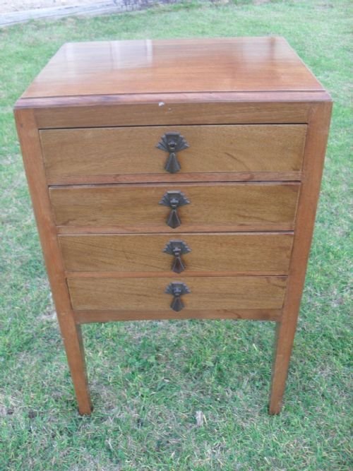 Mahogany Four Drawer Music Cabinet