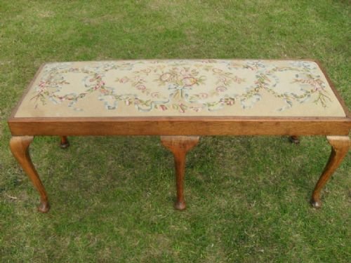 Six Leg Mahogany Drop in Seat Duet Stool
