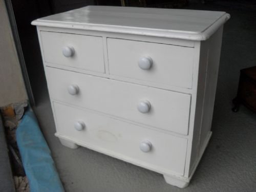 Victorian Painted Pine Chest of 2 Over Drawers