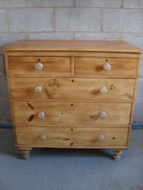 Victorian Pine Chest of 2 Over 3 Drawers