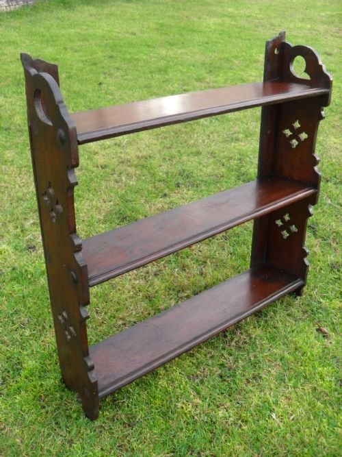 Victorian Mahogany Set of Pierced Hanging Wall Shelves