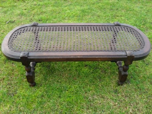 Oak Bergere Topped and Barley Twist Footstool
