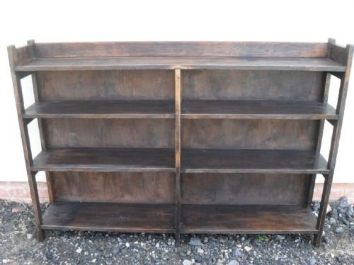 Oak Open Bookcase/shelves with Gallery Top
