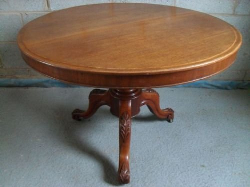 Victorian Mahogany Circular Tilt Top Breakfast Dining Table