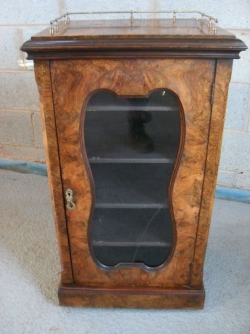 Beautiful Victorian Burr Walnut Music Cabinet