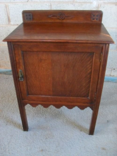 Edwardian Oak Side Cupboard with Single Door