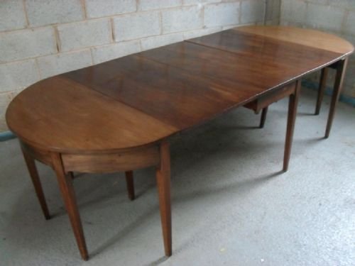 Georgian Mahogany Triple Section D End Dining Table